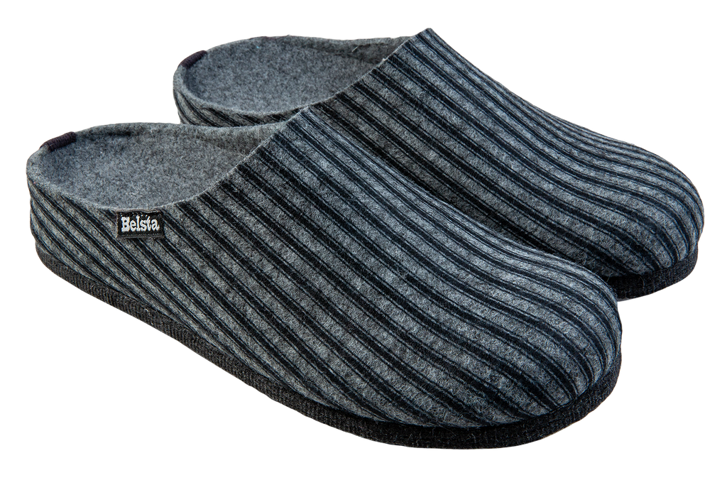 Men's closed slippers made of Italian felt with a print